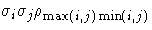 \sigma_{i}\sigma_{j}\rho_{\max(i,j)\min(i,j)}