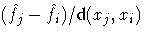 {(\hat{f}_j - \hat{f}_i)} / {d(x_j,x_i)}