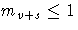 m_{v+s} \le 1