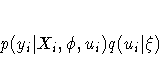 p(y_i | X_i, \phi, u_i) q(u_i | \xi)