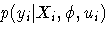 p(y_i | X_i, \phi, u_i)