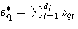 s_{q}^{\ast} = \sum_{l=1}^{d_i} z_{q_{l}}