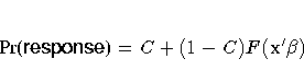 {Pr({\hv response})} = C + (1 - C) F({x^'\beta})