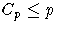 C_p \le p