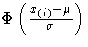 \Phi(\frac{x_{(i)}-\mu}{\sigma})