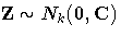 {Z \sim N_k(0,
C)}