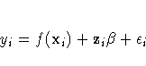 y_i=f({x}_i)+{z}_i{{\beta}} +\epsilon_i