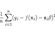 \frac{1}n \sum^n_{i=1}(y_i-f({x}_i)-{z}_i{{\beta}})^2