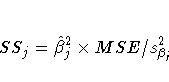 SS_j = \hat{\beta}^2_j x MSE / s^2_{\beta_j}