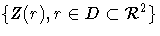 \{Z(r), r \in D \subset \mathcal{R}^2 \}