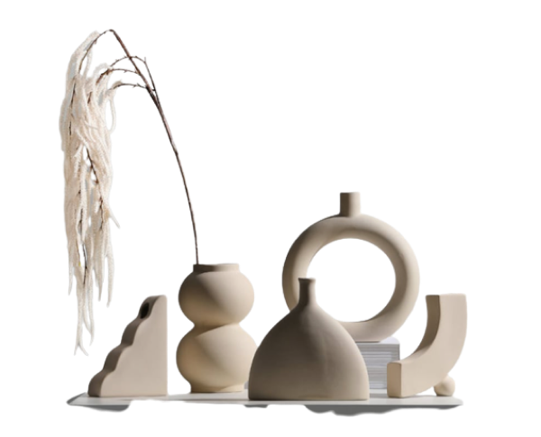 a set of ceramic vases