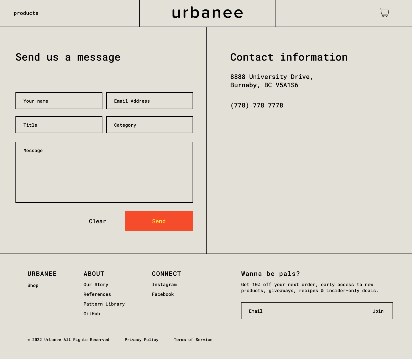 contact wireframe
