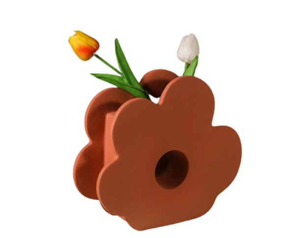 a ceramic flower-shaped vase