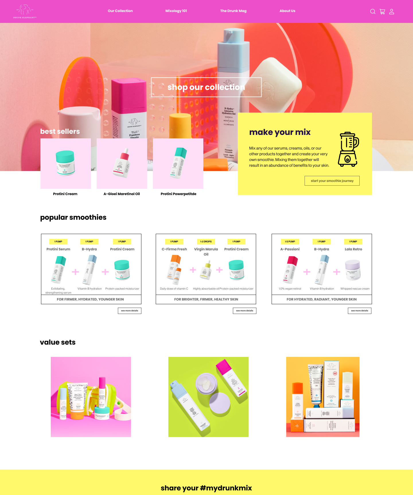 drunk elephant redesigned landing page preview