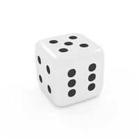 A white six-sided die