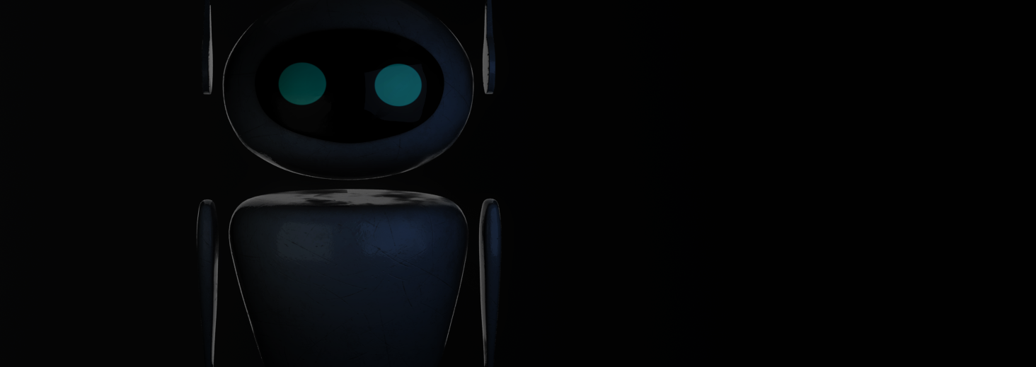 Robot with glowing eyes
