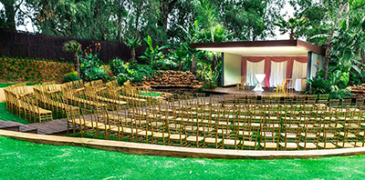 A popular garden theatre available for rent