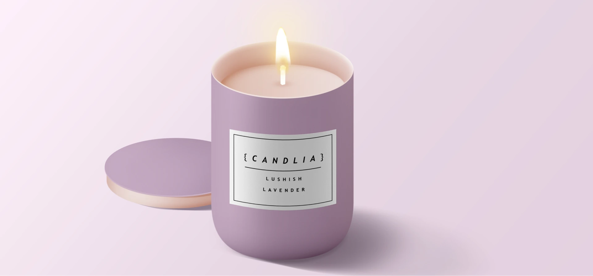 Slideshow - A puerple Lushish Lavender candle