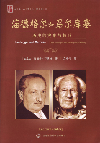 The Book cover of "Heidegger and Marcuse: The Catastrophe and Redemption of History in Chinese"