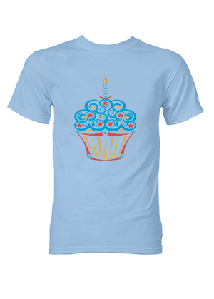 T-shirt with a cupcake on the front.