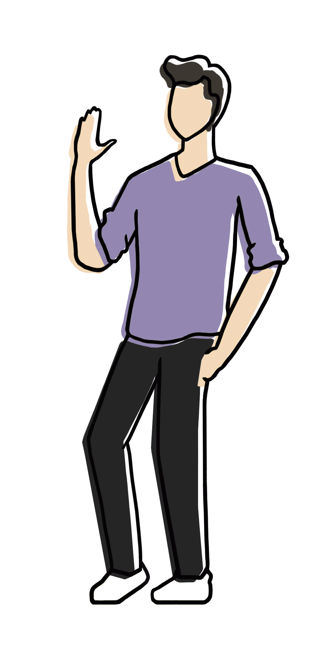 Illustration of a person casually waving