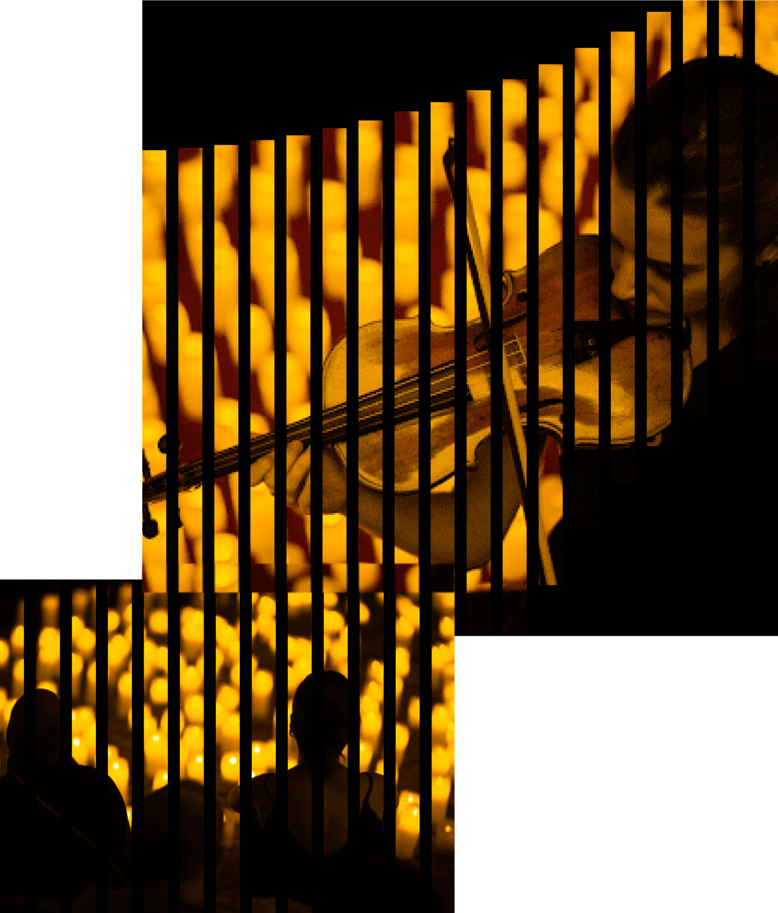 woman playing cello in a candle lit room