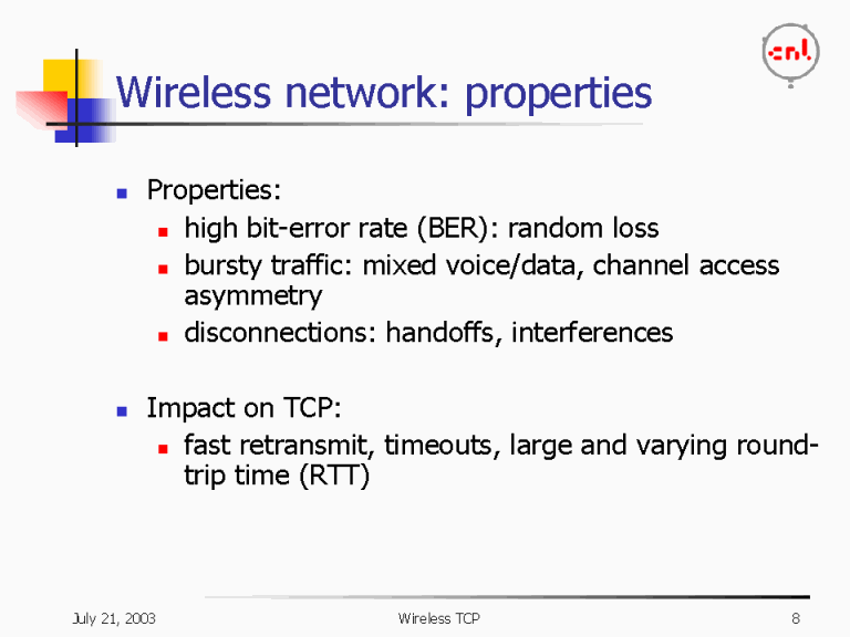 Wireless network properties