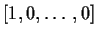 $[1,0,\ldots,0]$