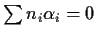 $\sum n_i\alpha_i = 0$