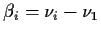 $\beta_i = \nu_i - \nu_1$