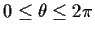 $0 \le \theta \le 2\pi$