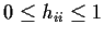 $0 \le h_{ii} \le 1$
