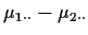 $\mu_{1\cdot\cdot} -\mu_{2\cdot\cdot} $