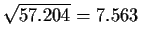 $\sqrt{57.204} = 7.563$