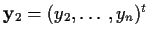 ${\bf y}_2 = (y_2,\ldots,y_n)^t$