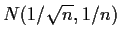 $N(1/\sqrt{n},1/n)$