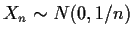 $X_n\sim N(0,1/n)$