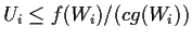 $U_i \le f(W_i)/(cg(W_i))$