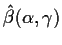 $\hat\beta(\alpha,\gamma)$