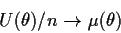 \begin{displaymath}U(\theta)/n \to \mu(\theta)
\end{displaymath}