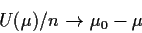 \begin{displaymath}U(\mu)/n \to \mu_0-\mu
\end{displaymath}