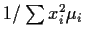 $1/\sum x_i^2\mu_i$