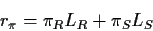 \begin{displaymath}r_\pi= \pi_R L_R + \pi_S L_S
\end{displaymath}