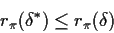\begin{displaymath}r_\pi(\delta^*) \le r_\pi(\delta)
\end{displaymath}