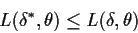 \begin{displaymath}L(\delta^*,\theta) \le L(\delta,\theta)
\end{displaymath}