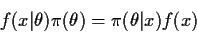 \begin{displaymath}f(x\vert\theta)\pi(\theta) = \pi(\theta\vert x)f(x)
\end{displaymath}