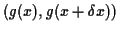 $ (g(x), g(x+\delta x))$
