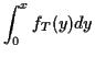 $\displaystyle \int_0^x f_T(y) dy$