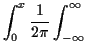 $\displaystyle \int_0^x \frac{1}{2\pi} \int_{-\infty}^\infty$