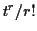 $ t^r/r!$